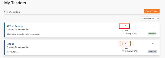 KB - Add Tender - Document download count