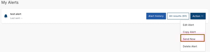 KB - Alerts - send now