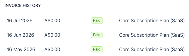 KB - Subscription - inv history screen