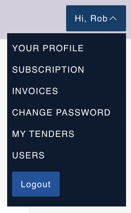 KB Account Menu